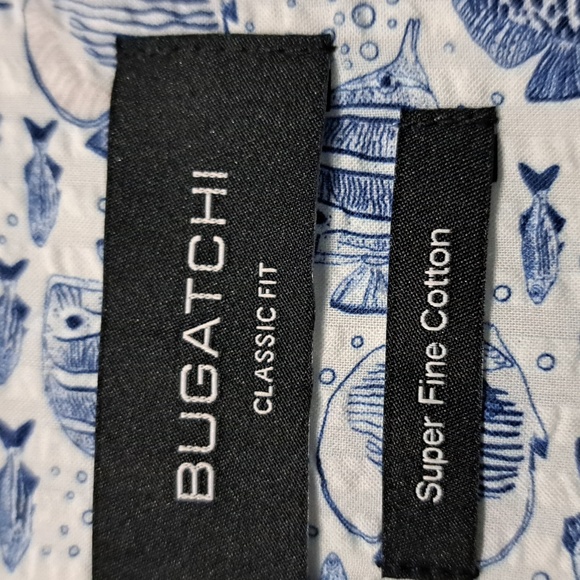 Bugatchi Jackson Fish Print Short Sleeve Shirt - Picture 7 of 12